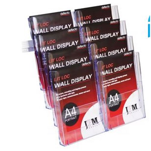 Deflect-O Brochure Holder A4 Lit-Loc Clear W225xH285xD30